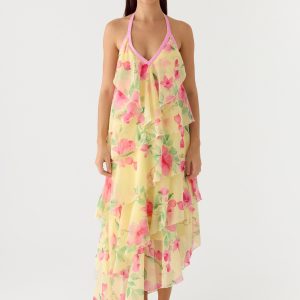 Strawberry Mimosa Maxi Dress - Lemon Soleil