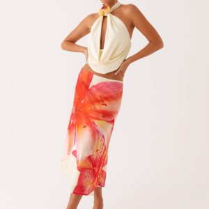 Summertime Midi Skirt - Yellow Floral