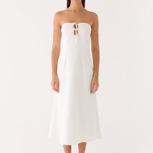 Sun Searching Midi Dress - White