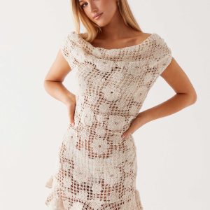 Sunnyside Crochet Mini Dress - Ivory