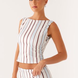 Sun's Out Tank Top - Blue Stripe