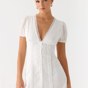 Sweet Lullaby Mini Dress - White