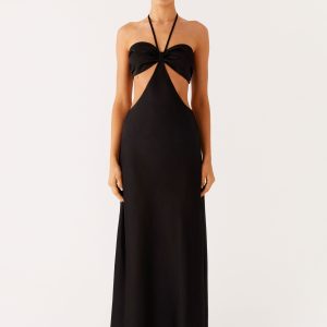 Sweetheart Cut Out Maxi Dress - Black