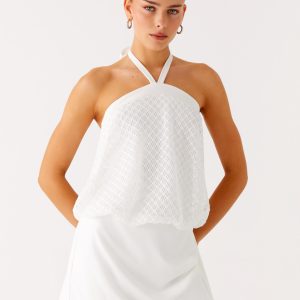 Switch Up Halter Mini Dress - Ivory