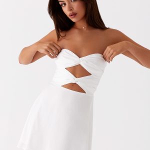 Taga Twist Mini Dress - White