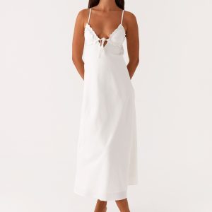 Take Note Midi Dress - White