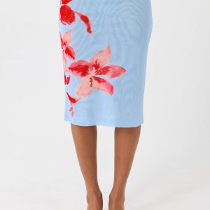 Tamia Midi Skirt - Blue Petal