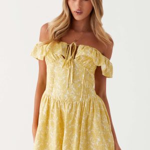 Tarryn Mini Dress - Yellow Floral