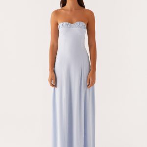 Tayla Linen Maxi Dress - Blue