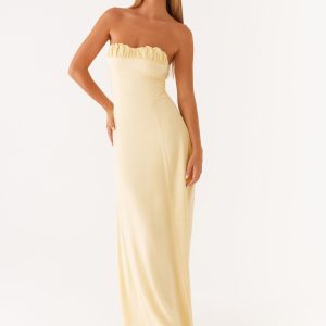 Tayla Linen Maxi Dress - Yellow