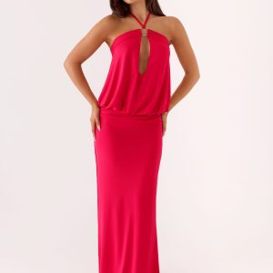 Telling You Maxi Dress - Red Magenta