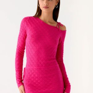 Thalia Knit Mini Dress - Fuchsia