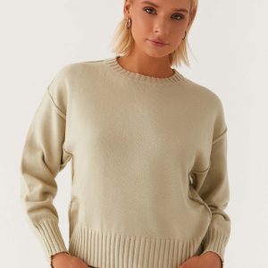 Thelma Oversized Knit Sweater - Pastel Green