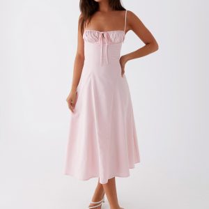Thoughts Of You Midi Dress - Pink
