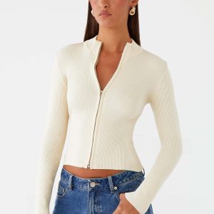 Tilly Long Sleeve Knit Top - Cream