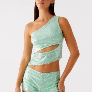 Travis Sequin Top - Sage