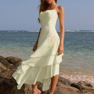 Trisette Midi Dress - Lime