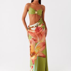 Tropic Rush Cut Out Maxi Dress - Jungle Floral