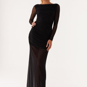 Truly you Mesh Maxi Dress - Black
