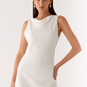 Tuscan Glow Chiffon Mini Dress - Ivory