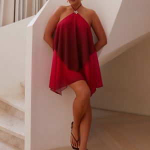 Twin Flame Mini Dress - Fuchsia Gradient