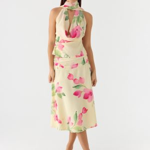 Valley Midi Skirt - Lemon Soleil