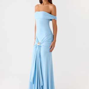 Vee Bardot Maxi Dress - Blue