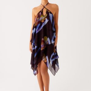 Verbena Midi Dress - Dark Floral