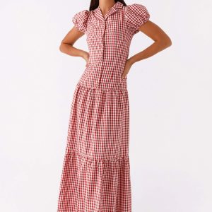 Verity Maxi Dress - Red Gingham