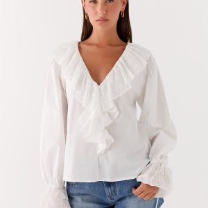 Verrin Cotton Blouse - White