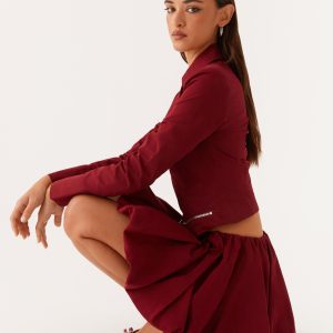 Vesper Bubble Mini Skirt - Mulberry