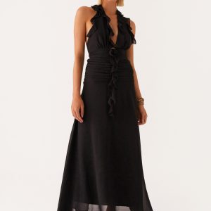 What You Need Frill Maxi Dress - Black