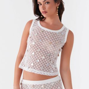 Whitehaven Shell Tank Top - White