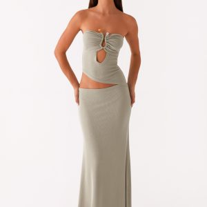 Wild Roses Maxi Dress - Sage