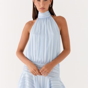 Willow Chiffon Mini Dress - Blue