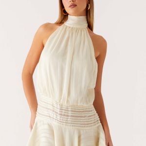 Willow Chiffon Mini Dress - Ivory