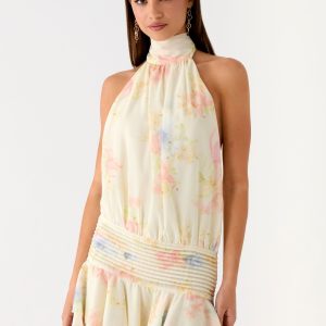 Willow Chiffon Mini Dress - Spring Meadow
