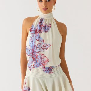 Willow Chiffon Mini Dress - Violet Blossom