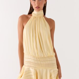 Willow Chiffon Mini Dress - Yellow