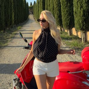 Willow Chiffon Top - Black Polkadot