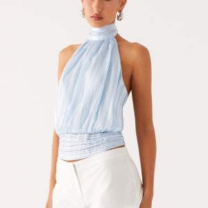 Willow Chiffon Top - Blue