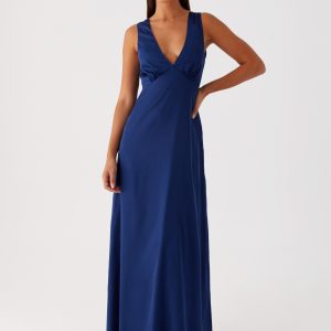 Winnie Cowl Back Maxi Dress - Navy