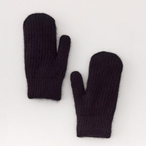 Winter Blaze Knit Mittens - Black