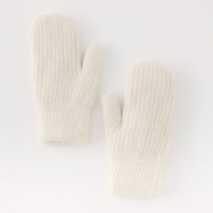 Winter Blaze Knit Mittens - Cream