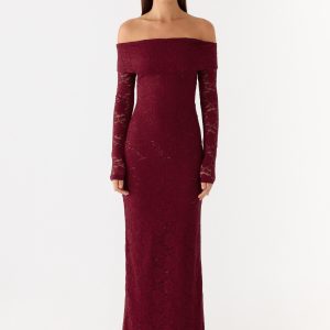 Yours Always Lace Maxi Dress - Merlot