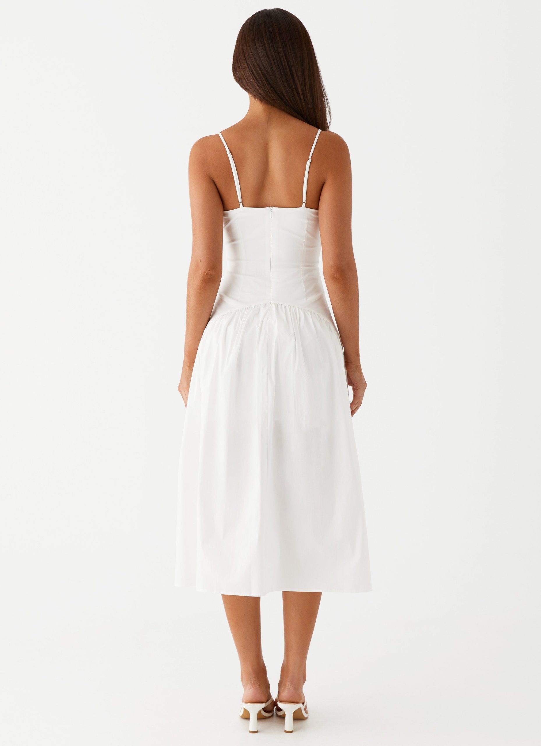 Yvette Corset Midi Dress - White - Image 4