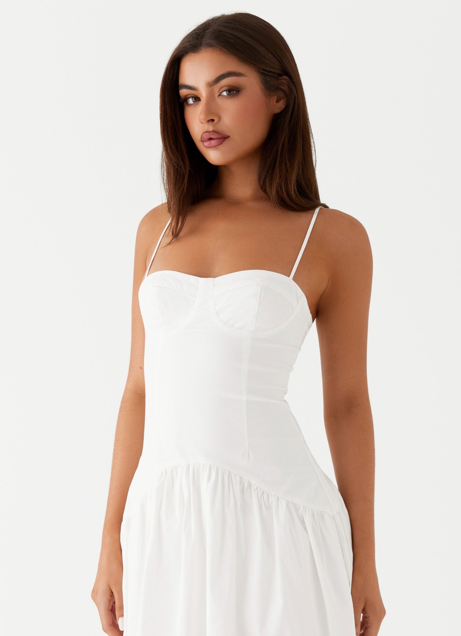 Yvette Corset Midi Dress - White - Image 6