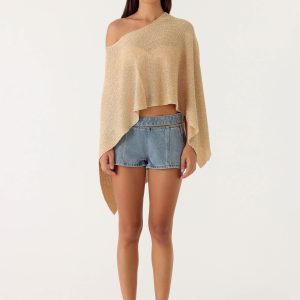 Zaire Infinity Multiway Knit Cape - Shimmer Gold