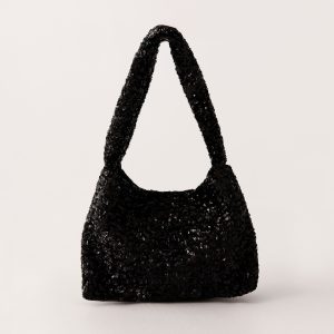 Zinzi Sequin Shoulder Bag - Black