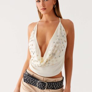 Zira Backless Top - Light Beige